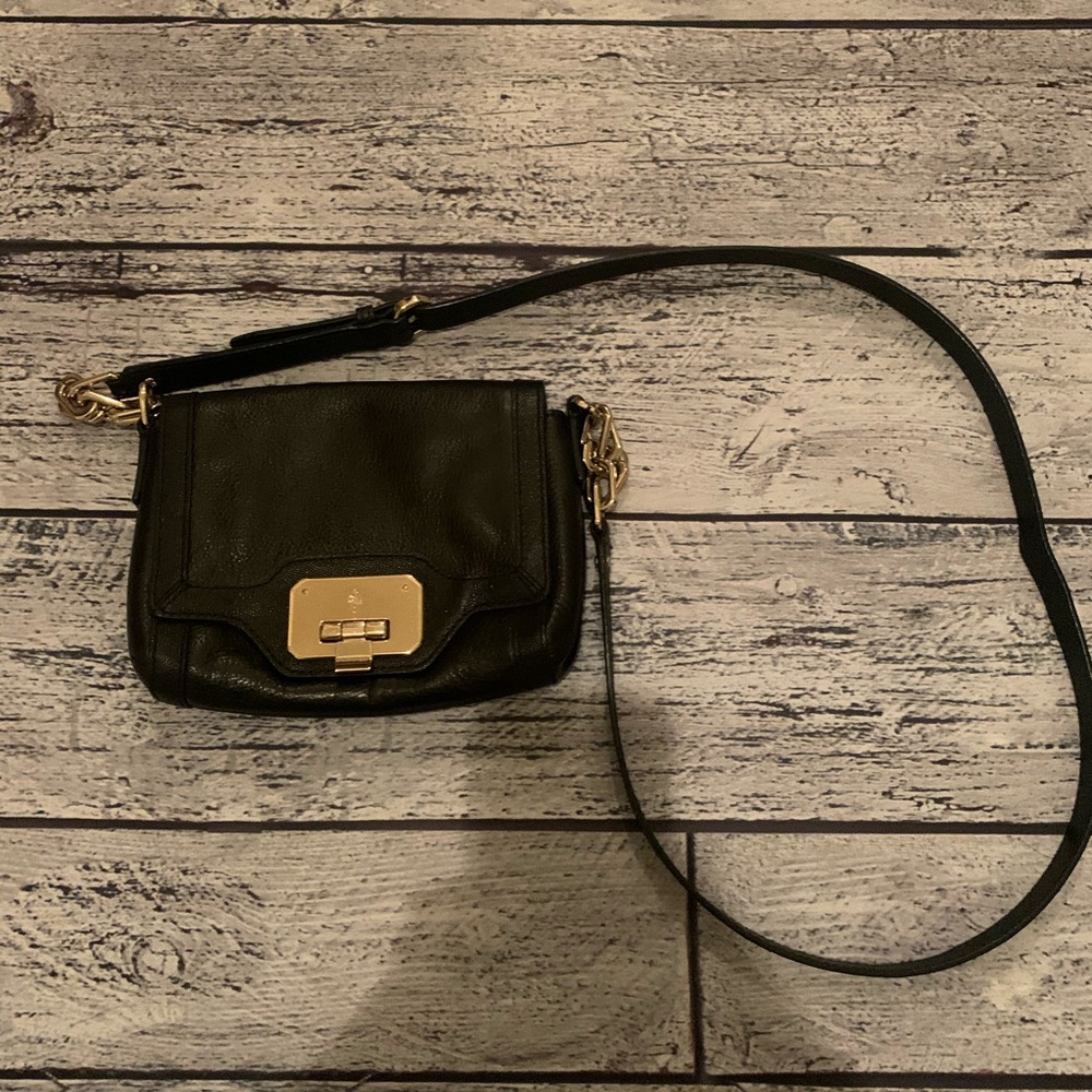 Black leather Cole Han cross body